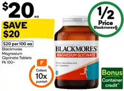 Woolworths Blackmores Magnesium Glycinate Tablets offer