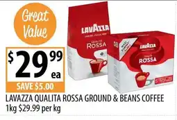Supabarn Lavazza Qualita Rossa Ground & Beans Coffee offer