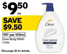 Woolworths Dove Body Wash offer