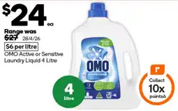 Woolworths OMO Active or Sensitive Laundry Liquid offer