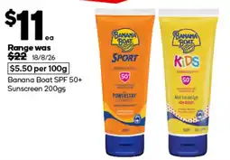 Woolworths Banana Boat SPF 50+ Sunscreen offer