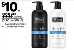 Woolworths TRESemmé Shampoo or Conditioner offer