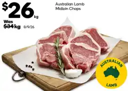 Woolworths Australian Lamb Midloin Chops offer
