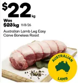 Woolworths Australian Lamb Leg Easy Carve Boneless Roast offer