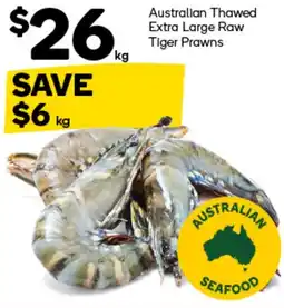 Woolworths Australian Thawed Extra Large Raw Tiger Prawns offer