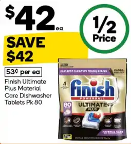 Woolworths Finish Ultimate Plus Material Care Dishwasher Tablets offer