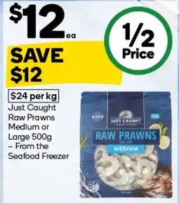 Woolworths Just Caught Raw Prawns offer