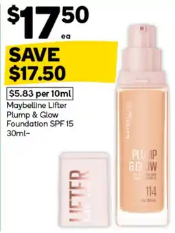 Woolworths Maybelline Lifter Plump & Glow Foundation offer