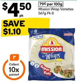 Woolworths Mission Wraps Varieties offer