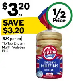 Woolworths Tip Top English Muffin Varieties offer