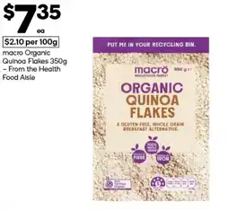 Woolworths macro Organic Quinoa Flakes offer