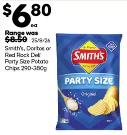 Woolworths Smith's Party Size Potato Chips offer