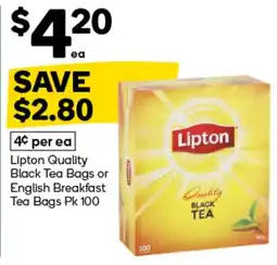 Woolworths Lipton Quality Black Tea offer