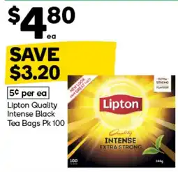 Woolworths Lipton Quality Intense Black Tea Bags offer