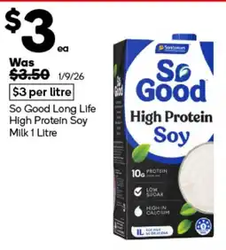 Woolworths So Good High Protein Soy Milk offer