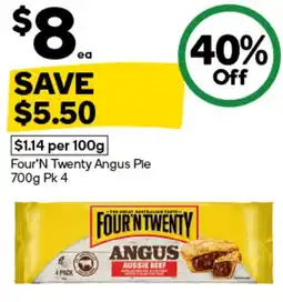 Woolworths Four'n Twenty Angus Pie offer