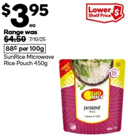 Woolworths SunRice Microwave Rice Pouch offer