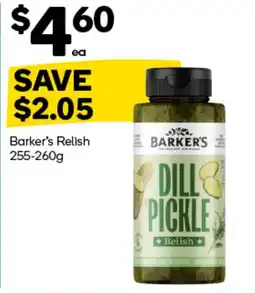 Woolworths Barker's Dill Pickle Relish offer