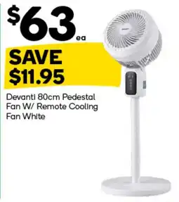 Woolworths Devanti 80cm Pedestal Fan W/ Remote Cooling Fan White offer