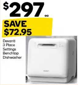 Woolworths Devanti 3 Place Settings Benchtop Dishwasher offer