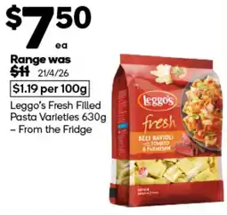 Woolworths Leggo's Fresh Filled Pasta Varieties offer