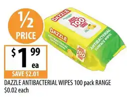 Supabarn Dazzle Antibacterial Wipes offer