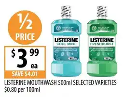 Supabarn Listerine Mouthwash 500ml Selected Varieties offer
