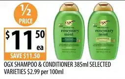 Supabarn OGX Shampoo & Conditioner offer