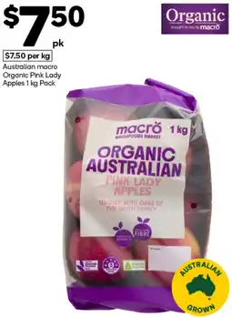 Woolworths Australian macro Organic Pink Lady Apples offer