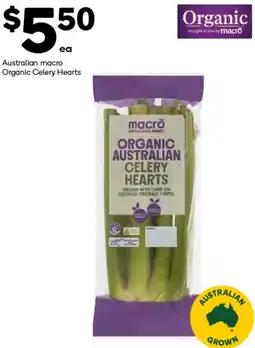 Woolworths Australian macro Organic Celery Hearts offer