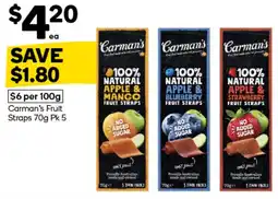Woolworths Carman's Fruit Straps offer
