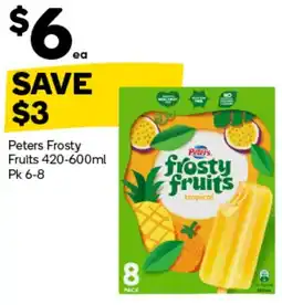 Woolworths Peters Frosty Fruits offer