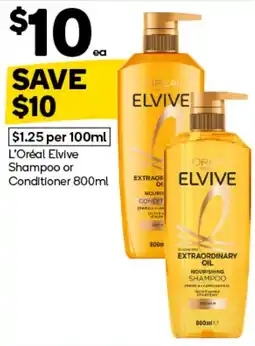 Woolworths L'Oreal Elvive Shampoo or Conditioner offer
