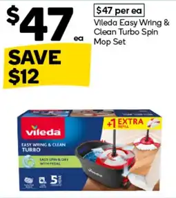 Woolworths Vileda Easy Wring & Clean Turbo Spin Mop Set offer