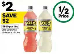 Woolworths Solo Soft Drink Varieties offer