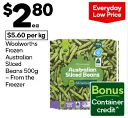 Woolworths Australian Sliced Beans offer