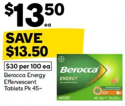 Woolworths Berocca Energy Effervescent Tablets offer