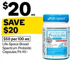 Woolworths Life-Space Broad Spectrum Probiotic Capsules offer