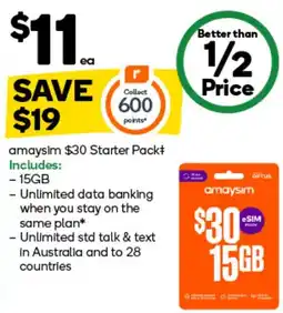 Woolworths amaysim $30 Starter Pack offer