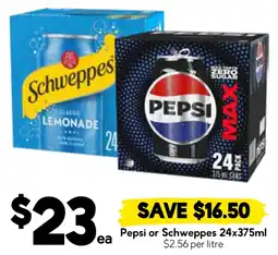 Drakes Pepsi or Schweppes offer