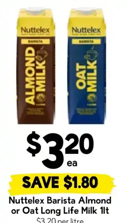 Drakes Nuttlex Barista Almond or Oat Long Life Milk offer
