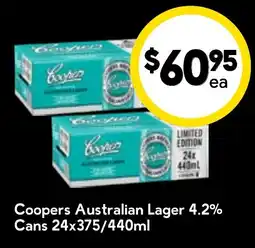 Drakes Coopers Australian Lager offer