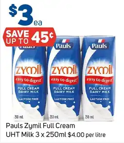 Foodland Pauls Zymil Full Cream UHT Milk offer