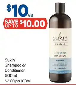 Foodland Sukin Shampoo or Conditioner offer