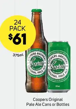 Foodland Coopers Original Pale Ale Cans or Bottles offer