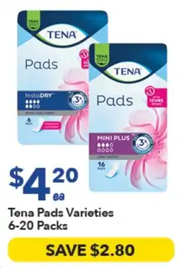 Ritchies Tena Pads Varieties offer