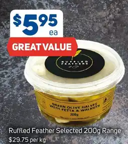 Foodland Ruffled Feather Green Olive Halves with Fetta & Walnuts offer