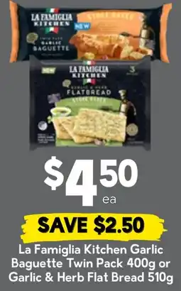 Drakes La Famiglia Kitchen Garlic Baguette Twin Pack offer