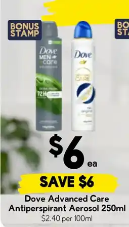 Drakes Dove Advanced Care Antiperspirant Aerosol offer