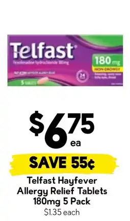Drakes Telfast Hayfever Allergy Relief Tablets offer